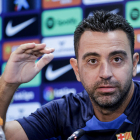 Xavi Hernández, ayer durante su comparecencia previa al partido de hoy ante el Valladolid. 