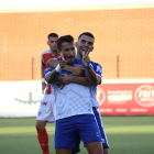 Genís Soldevila celebra el único gol del partido.