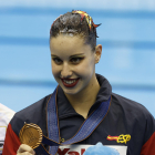 Iris Tió posa con la brillante medalla de bronce que logró ayer.