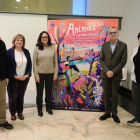 La directora d’Animac i responsables de Paeria, IEI i CaixaForum, ahir a la presentació de l’esdeveniment.