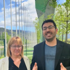 Marian Lamolla y Francesc Viaplana, en el Parc del Segre de La Seu d’Urgell. 