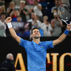 Djokovic, ahir després de superar Roberto Carballés.