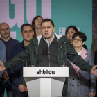 El coordinador general de EH Bildu, Arnaldo Otegi, en un acte electoral aquest cap de setmana.