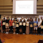 Els alumnes de Secundària i Batxillerat premiats ahir per la Universitat de Lleida.