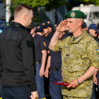 El ministre ucraïnès de l'Interior, Denis Monastyrsky, a l'esquerra de la imatge.