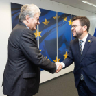 Pere Aragonès es va reunir ahir amb el comissari europeu de Comerç Interior, Thierry Breton.