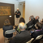 Presentación ayer en el Museu de Cervera del frontal de altar de El Canós, adquirido en una subasta.