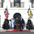 Volodímir Zelenski, a Washington amb Joe Biden i la seua esposa.