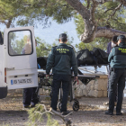 Agents de la Guàrdia Civil després de rescatar el cos sense vida de la dona, que tenia 56 anys.