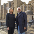 Carlos Carrizosa y María Burrel, ayer por la tarde en la Seu Vella. 