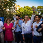 Dante Pérez, con Montserrat, Feijóo, Martín y Fernández, ayer. 