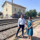 Gavín y Olivart, ayer en la estación de Almacelles. 