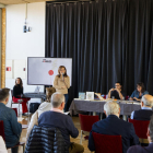 Presentación de los nuevos títulos de Pagès Editors, ayer en el Sícoris Club de Lleida.