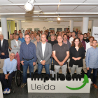 Foto de familia de los asistentes ayer al congreso fundacional de Impulsem Lleida.