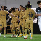 Ansu Fati celebra el tercer gol contra el Ceuta, partido que el Barça acabó ganando 0-5 y que le valió la clasificación para cuartos.