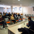 Un moment de la presentació ahir de les línies d’ajuda a la seu d’Acció Climàtica a Lleida.