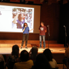 Esther Sancho y Ruben Cobo, ayer en el acto central de la CUP.