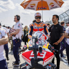 Marc Márquez, ayer antes de la salida de la carrera esprint en Sachsenring.