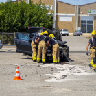 Un dels vehicles implicats ahir en un accident a l'N-II a Torres de Segre