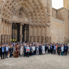 Foto de familia de los participantes en la jornada celebrada en la Seu Vella, organizada por Sant Joan de Déu Terres de Lleida.