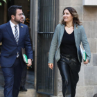 Pere Aragonès y la consellera Laura Vilagrà, juntos el martes.