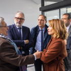 L’exalcalde Antoni Siurana, Fèlix Larrosa, José Crespín, Raquel Sánchez i Xavier Flores, ahir a Lleida.