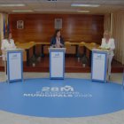 Los candidatos de Tremp en el debate de Lleida TV emitido ayer. 