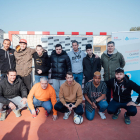 El equipo inclusivo del Futsal Lleida ayer en las instalaciones de Ilerna.