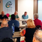 Reunión del presidente del CSIF con afiliados de Lleida ayer. 