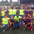 Los dos equipos finalistas del Ciutat de Tàrrega Benjamín, Andorra y  Orgèl·lia, posaron juntos antes del partido