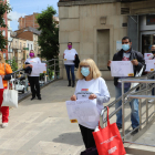 Protesta de empleados de limpieza pidiendo la paga extra en 2021.