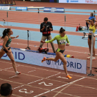Berta Segura, en el moment de guanyar la seua semifinal en 400 metres.