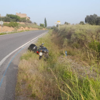 Imagen de la moto que conducía el fallecido tras el siniestro del miércoles en Puigverd d’Agramunt. 