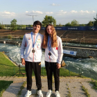 Miquel Travé y Anna Simona, con las medallas conseguidas ayer en la jornada inaugural.