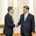 El secretari d’Estat dels EUA, Antony Blinken, ahir amb el president xinès, Xi Jinping.