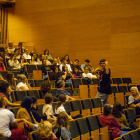 L’actriu i activista feminista Pamela Palenciano, ahir durant el seu monòleg al campus de Cappont.