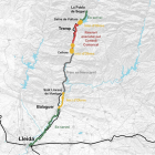 Mapa de la ruta cicloturística dels Llacs .