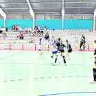 Una acció del partit d’ahir del Lleida Handbol a Gavà.