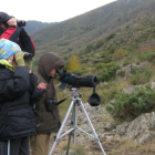 Turistes observant la brama del cérvol al Pallars Sobirà a mitjans de setembre.