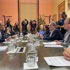Mesa de negociación del pasado miércoles entre Metges de Catalunya y el departamento de Salud.