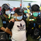 Imatge de detencions d’activistes a Hong Kong.