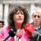 La consellera d'Acció Climàtica, Teresa Jordà, en una atenció als mitjans davant del Ministeri de Transició Ecològica.