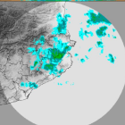 El radar del Meteocat muestra cómo las precipitaciones se van desplazando del este al oeste.