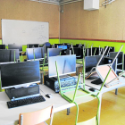 Una aula buida a l’institut Mollerussa, a la capital del Pla d’Urgell.