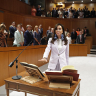 La nova presidenta de les Corts d’Aragó, Marta Fernández, en el ple de constitució.