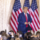 L’expresident Donald Trump durant la seua intervenció a la mansió de Mar-a-Lago, Florida.