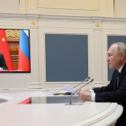 Putin y Xi durante la reunión telemática celebrada el viernes. 