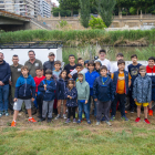 Els participants en la iniciativa, que es van veure sorpresos per l’anhelada pluja.