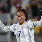 Sarina Bolden, de les Filipines, celebra el gol contra Nova Zelanda.