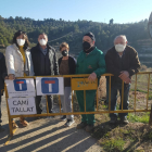 Protesta d’alcaldes per exigir la millora de la pista de la Palma.